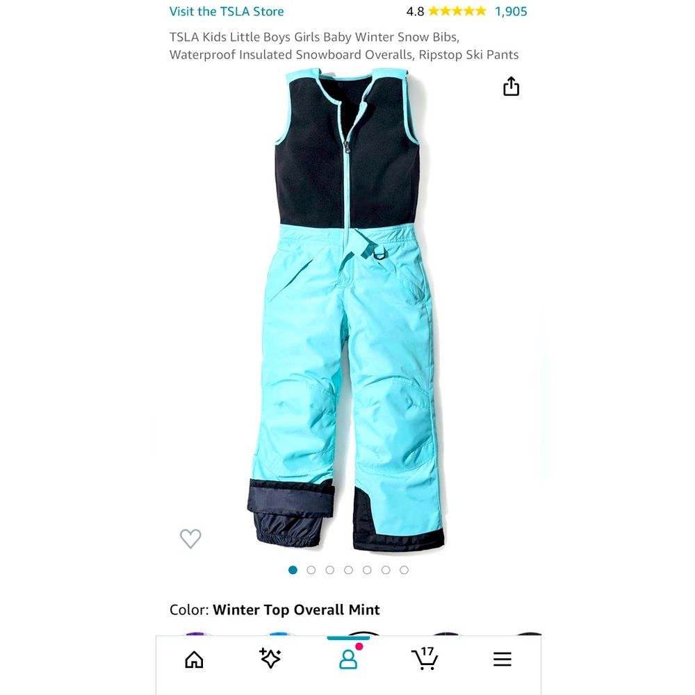 TSLA Kids Little Boys Girls Baby Winter Snow Bibs, Waterproof